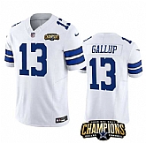 Men & Women & Youth Dallas Cowboys #13 Michael Gallup White 2023 F.U.S.E. NFC East Champions Patch Stitched Jersey,baseball caps,new era cap wholesale,wholesale hats